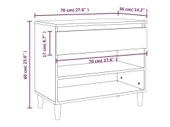 Zapatero Sonoma gris 70x36x60 cm madera de ingeniería