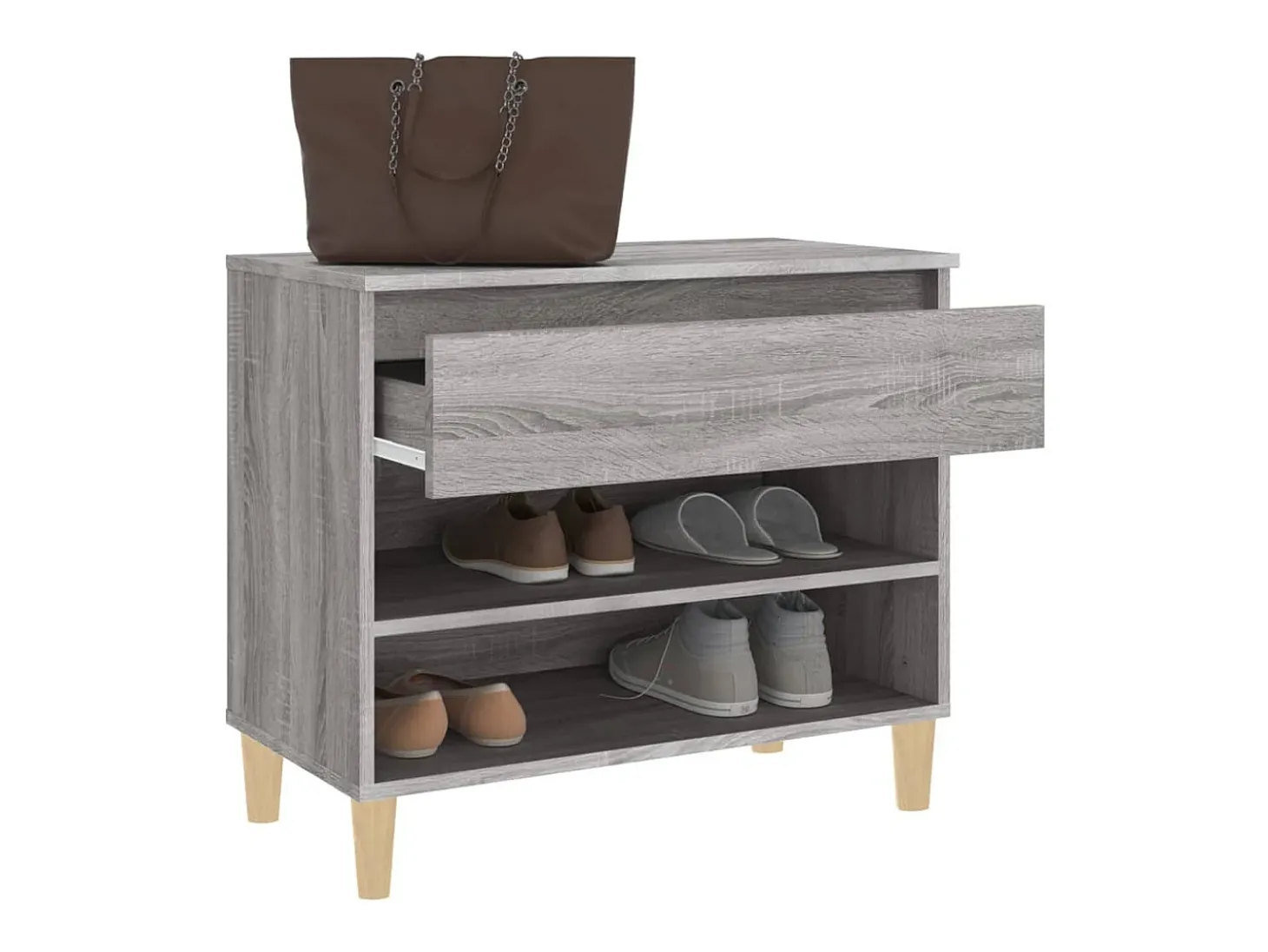 Zapatero Sonoma gris 70x36x60 cm madera de ingeniería