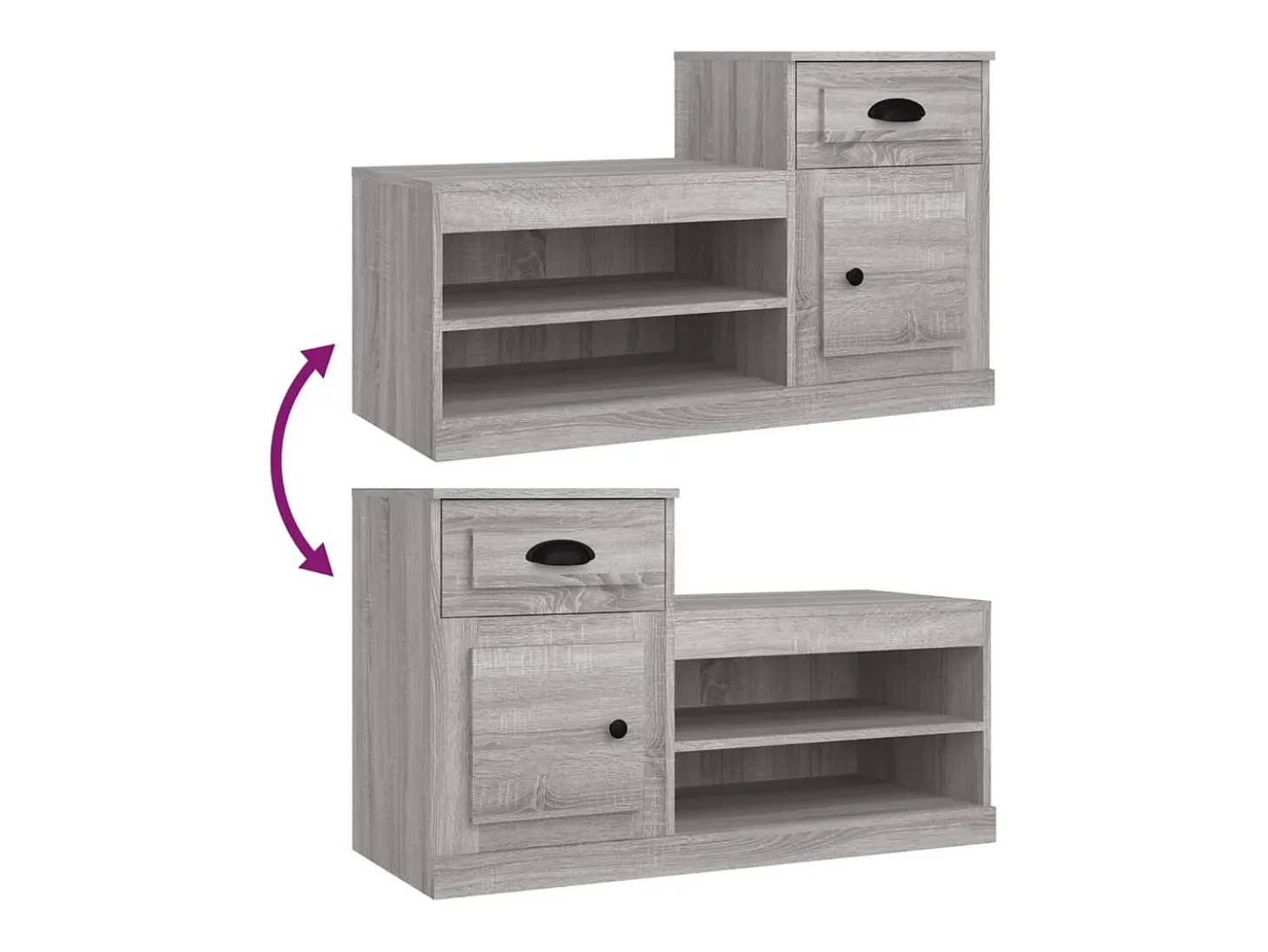 Zapatero Sonoma gris 100x42x60 cm madera de ingeniería