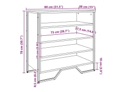 Zapatero Sonoma gris 80x38x78 cm madera de ingeniería