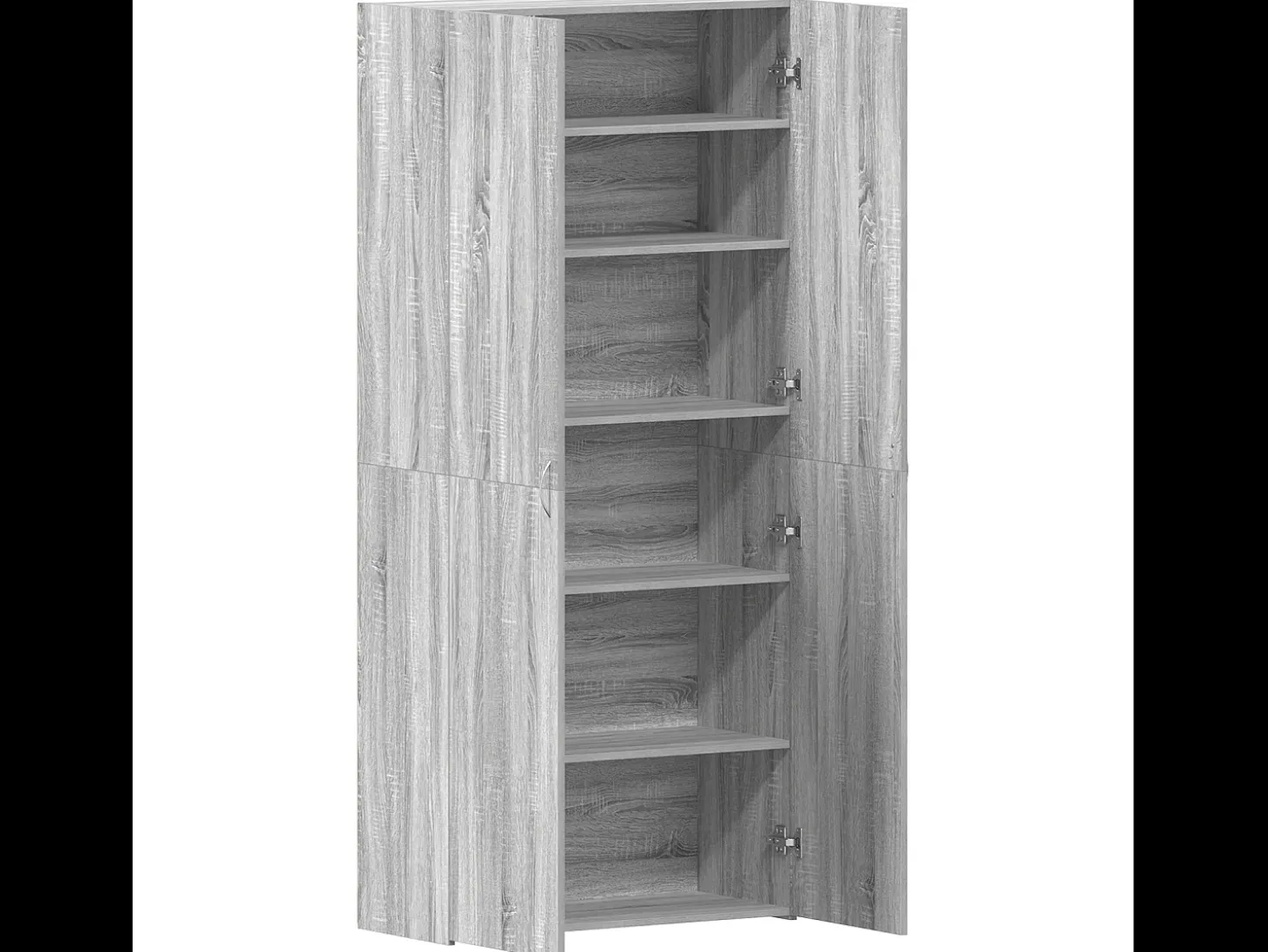 Zapatero Sonoma Gris 80x35,5x180 cm Madera de Ingeniería