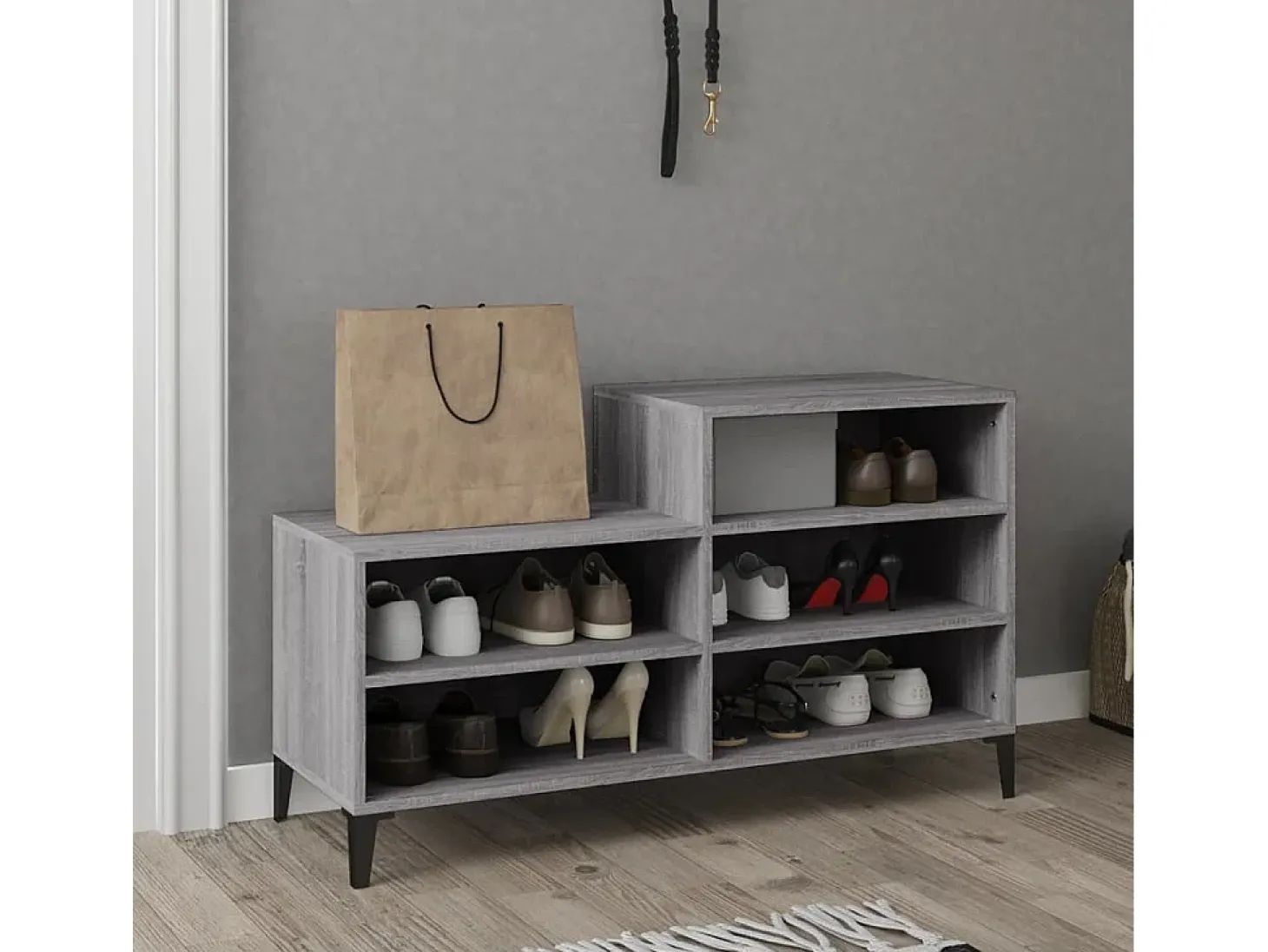 Zapatero Sonoma gris 102x36x60 cm Madera de ingeniería