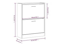 Zapatero Sonoma gris 63x24x81 cm Madera de ingeniería