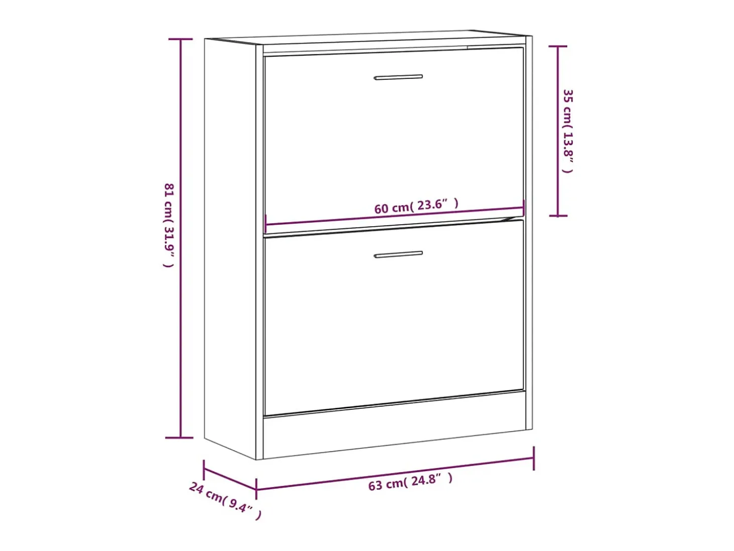 Zapatero Sonoma gris 63x24x81 cm Madera de ingeniería