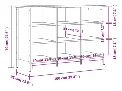 Zapatero Sonoma gris 100x35x70 cm madera de ingeniería