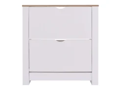 Zapatero Tivoli 2 trampones 1 cajón abatibles melamina blanco 81x74x24 cm