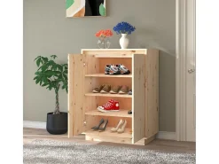 Zapatero 60x35x80 cm Madera maciza de pino
