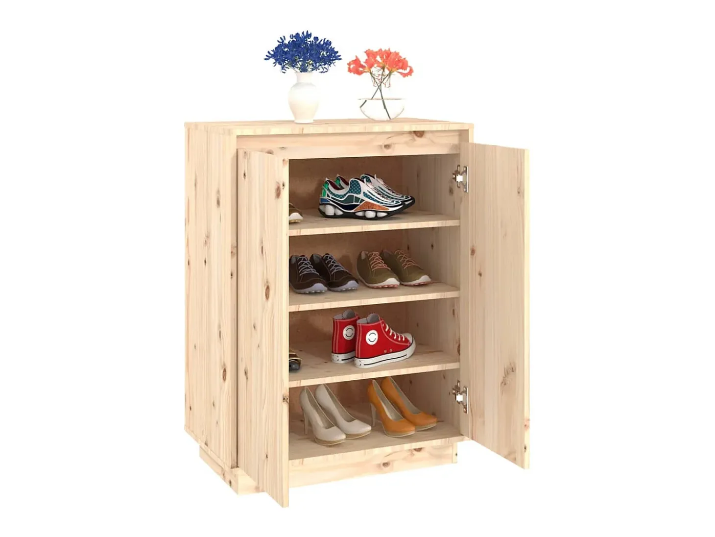 Zapatero 60x35x80 cm Madera maciza de pino