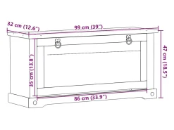 Zapatero 99x32x47 cm madera maciza de pino