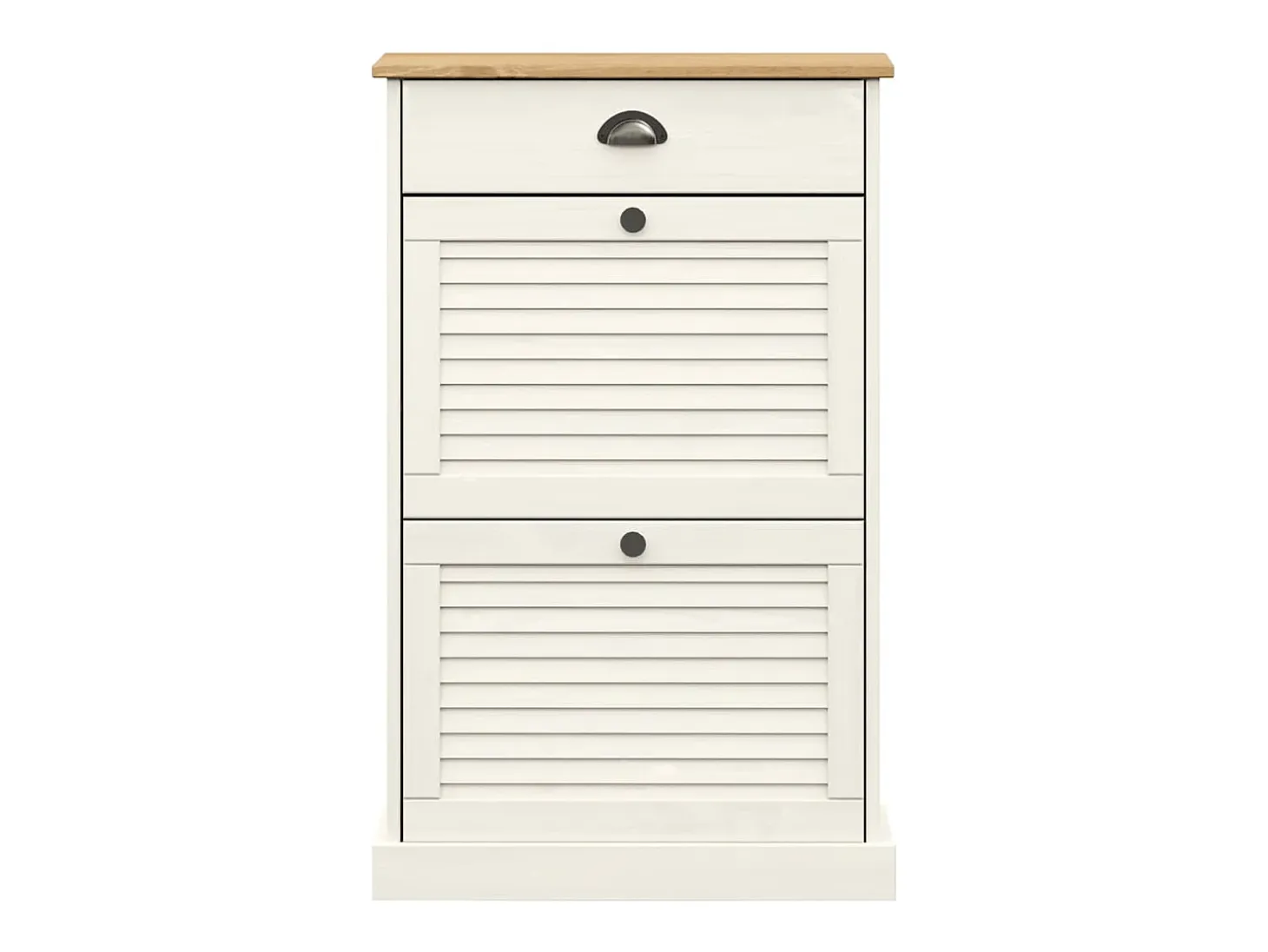 Zapatero 60x35x96 cm madera maciza de pino blanco