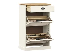 Zapatero 60x35x96 cm madera maciza de pino blanco