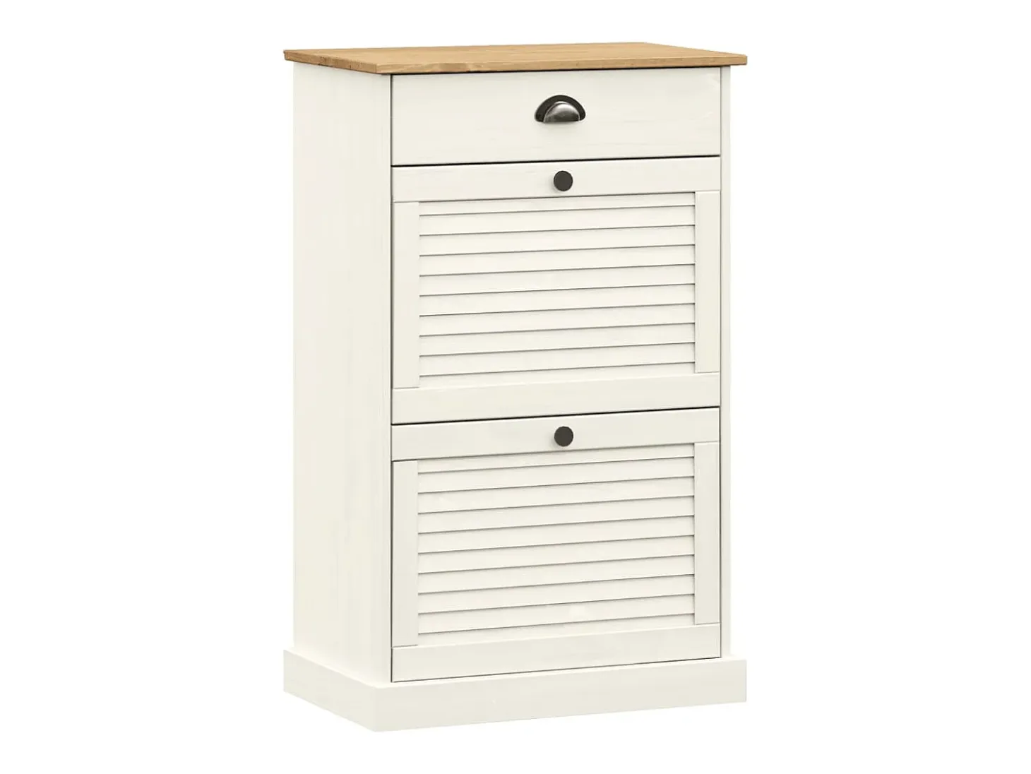 Zapatero 60x35x96 cm madera maciza de pino blanco