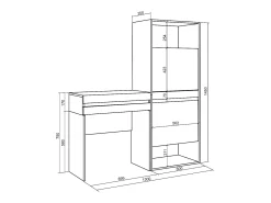 Zapatero, 130x35x145cm, Dormitorio, habitación, Tocador, Roble