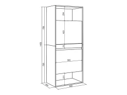 Zapatero, 60x35x145cm, Dormitorio, habitación, Mueble auxiliar, Blanco