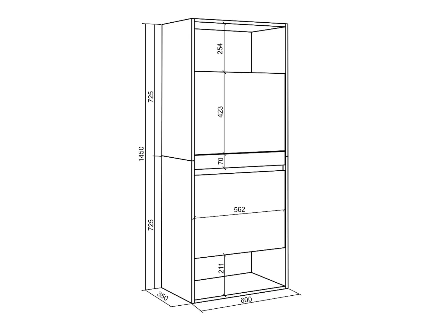 Zapatero, 60x35x145cm, Dormitorio, habitación, Mueble auxiliar, Roble