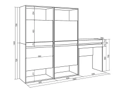 Zapatero, 190x35x145cm, Dormitorio, habitación, Tocador, Cemento