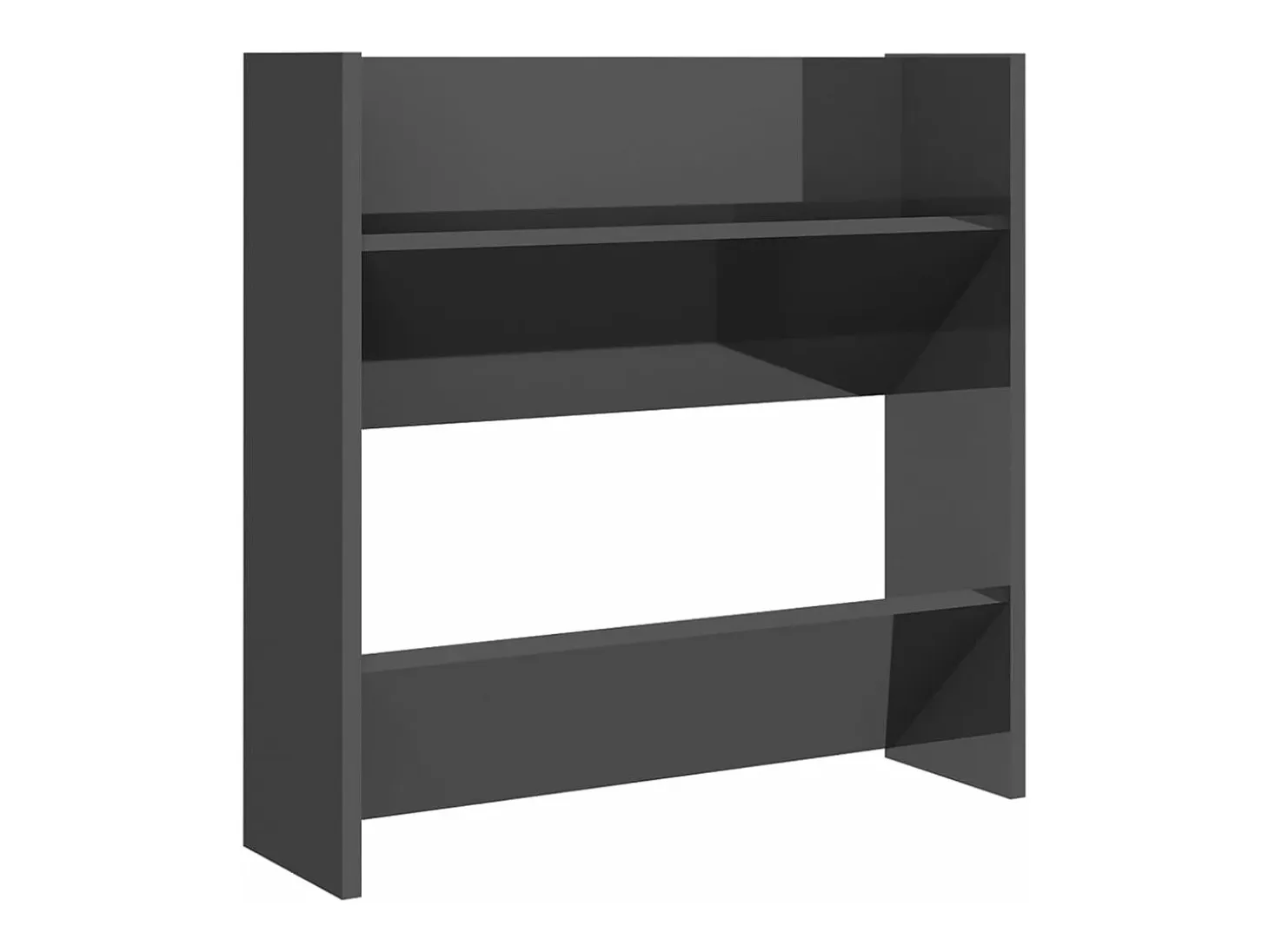 Zapateros de pared 2 uds contrachapada gris brillo 60x18x60 cm ES342417