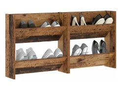 Zapateros de pared 2 uds Madera vieja 60x18x60 cm
