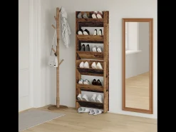 Zapateros de pared 2 uds Madera vieja 60x18x60 cm