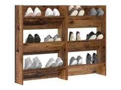 Zapateros de pared 2 uds Madera vieja 60x18x60 cm
