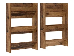 Zapateros de pared 2 uds Madera vieja 60x18x60 cm