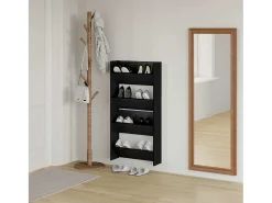 Zapateros de pared 2 uds Roble negro 60 x 18 x 60 cm