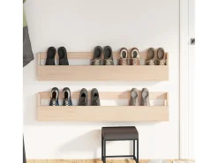 Zapateros de pared 2 uds 110x9x23 cm Pino macizo