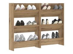 Zapateros de pared con balda Otros 2 piezas roble artesanal