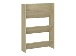 Zapateros de pared de 2 piezas Roble 60x18x90 cm Aglomerado