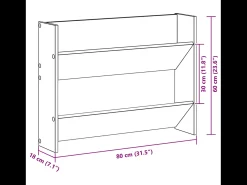 Zapateros de pared Roble negro 60 x 18 x 60 cm