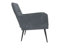 Zarina Sillón de terciopelo gris oscuro 62x79x79 cm
