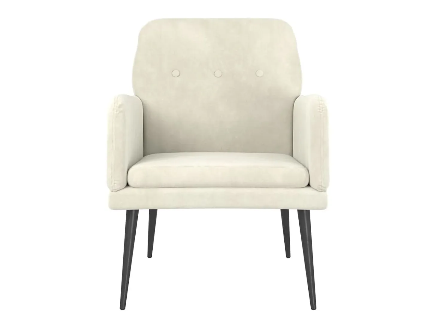 Zarina Sillón de terciopelo crema 62x79x79 cm