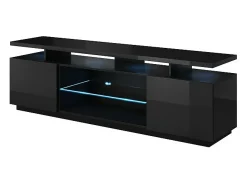 Zohra soporte de TV LED 180 cm negro brillante - verde