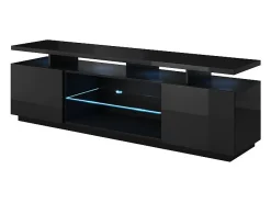 Zohra soporte de TV LED negro brillante 180 cm - Sin LED