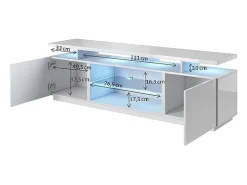Zohra soporte de TV LED negro brillante 180 cm - Sin LED
