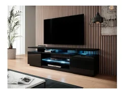 Zohra soporte de TV LED negro brillante 180 cm - Sin LED