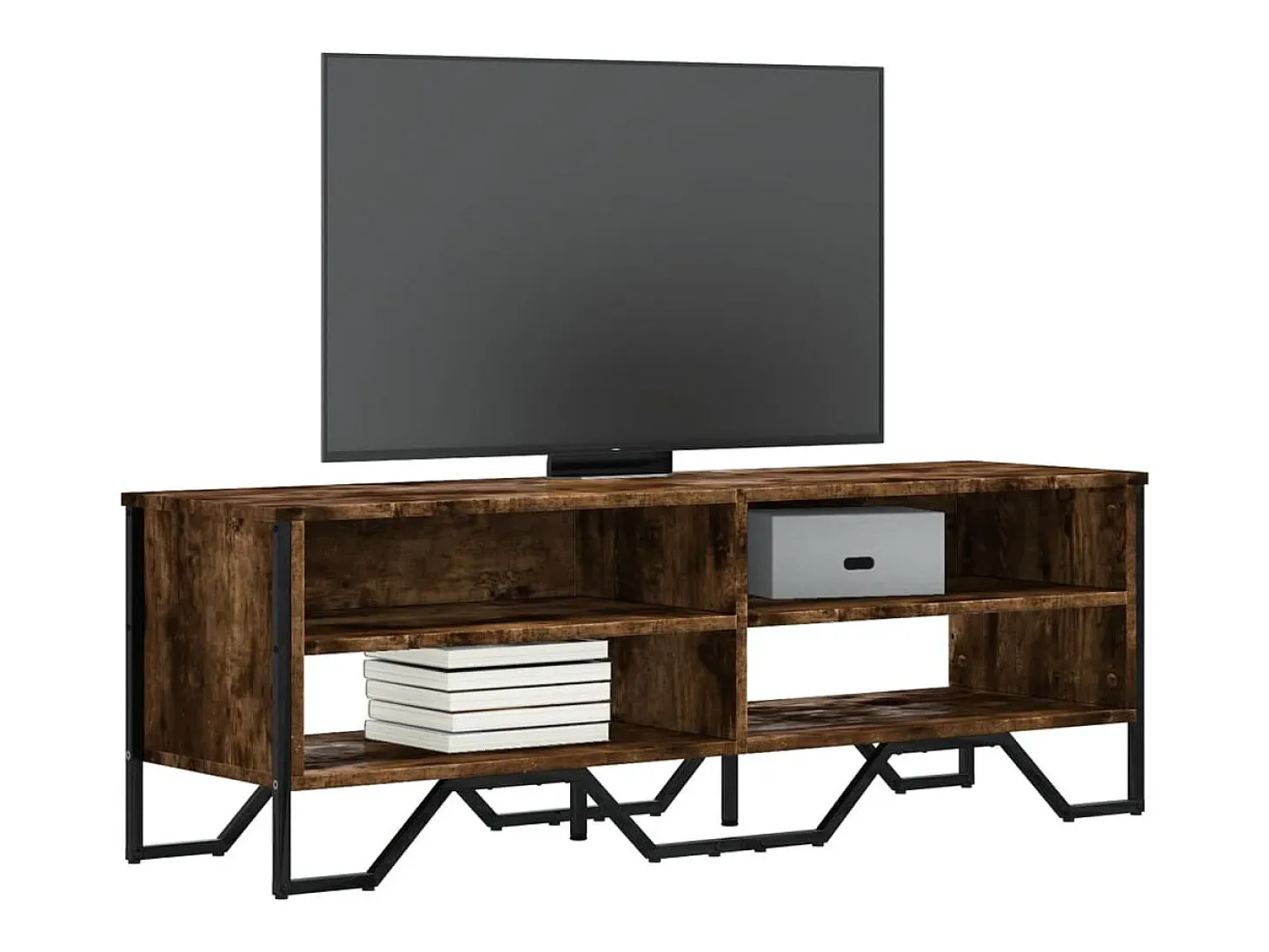 Zylar Mueble de TV madera de ingeniería roble ahumado 122x34x41 cm