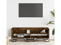 Zylar Mueble de TV madera de ingeniería roble ahumado 122x34x41 cm